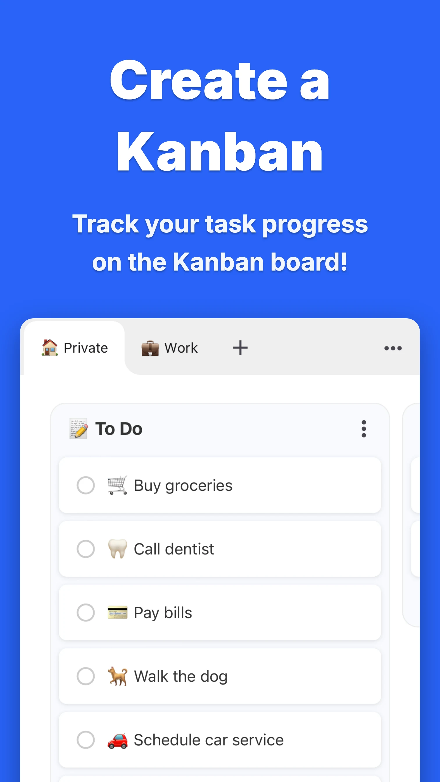 KanbanBoard - Organize tasks screenshot