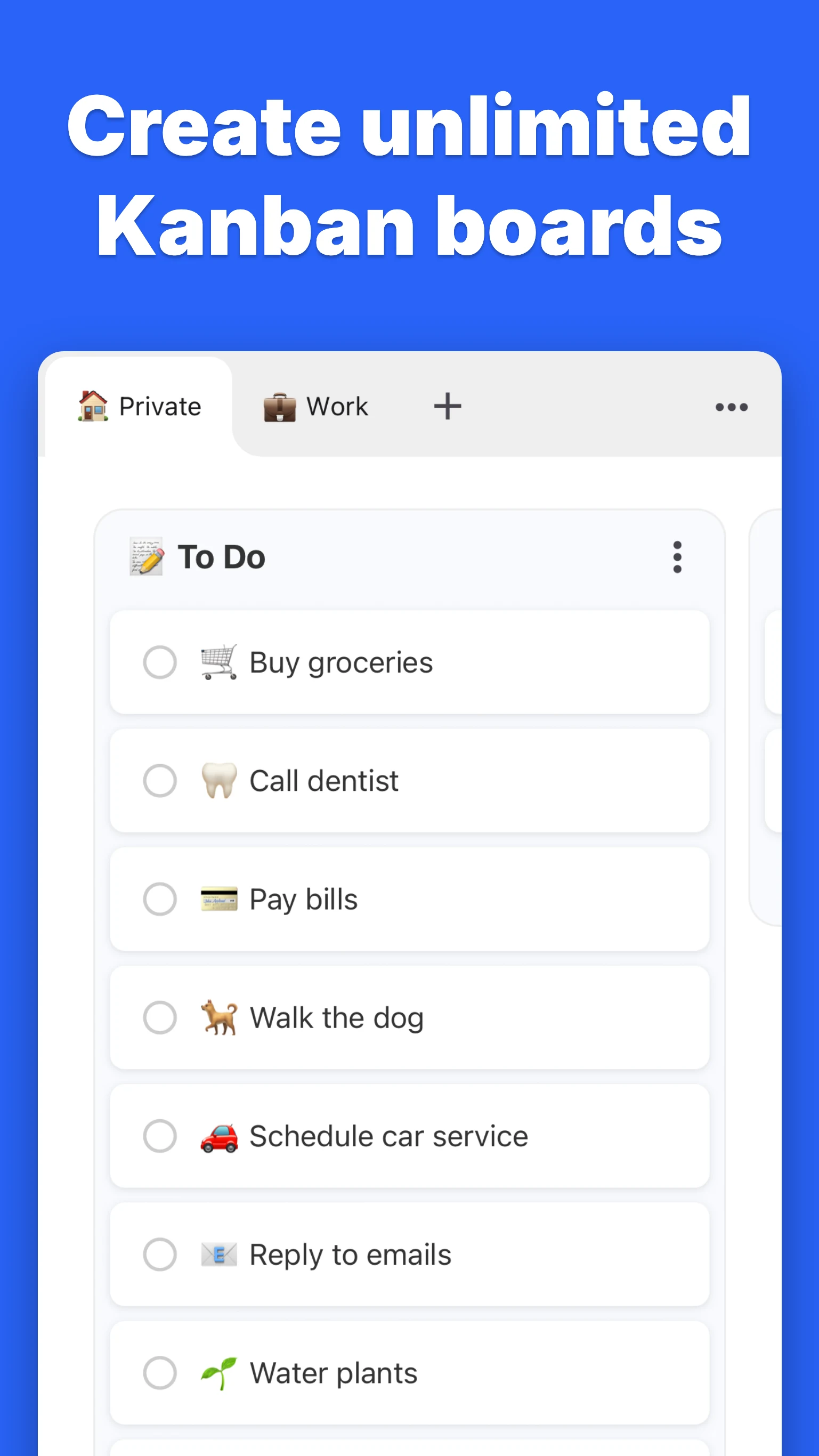 KanbanBoard - Organize tasks screenshot