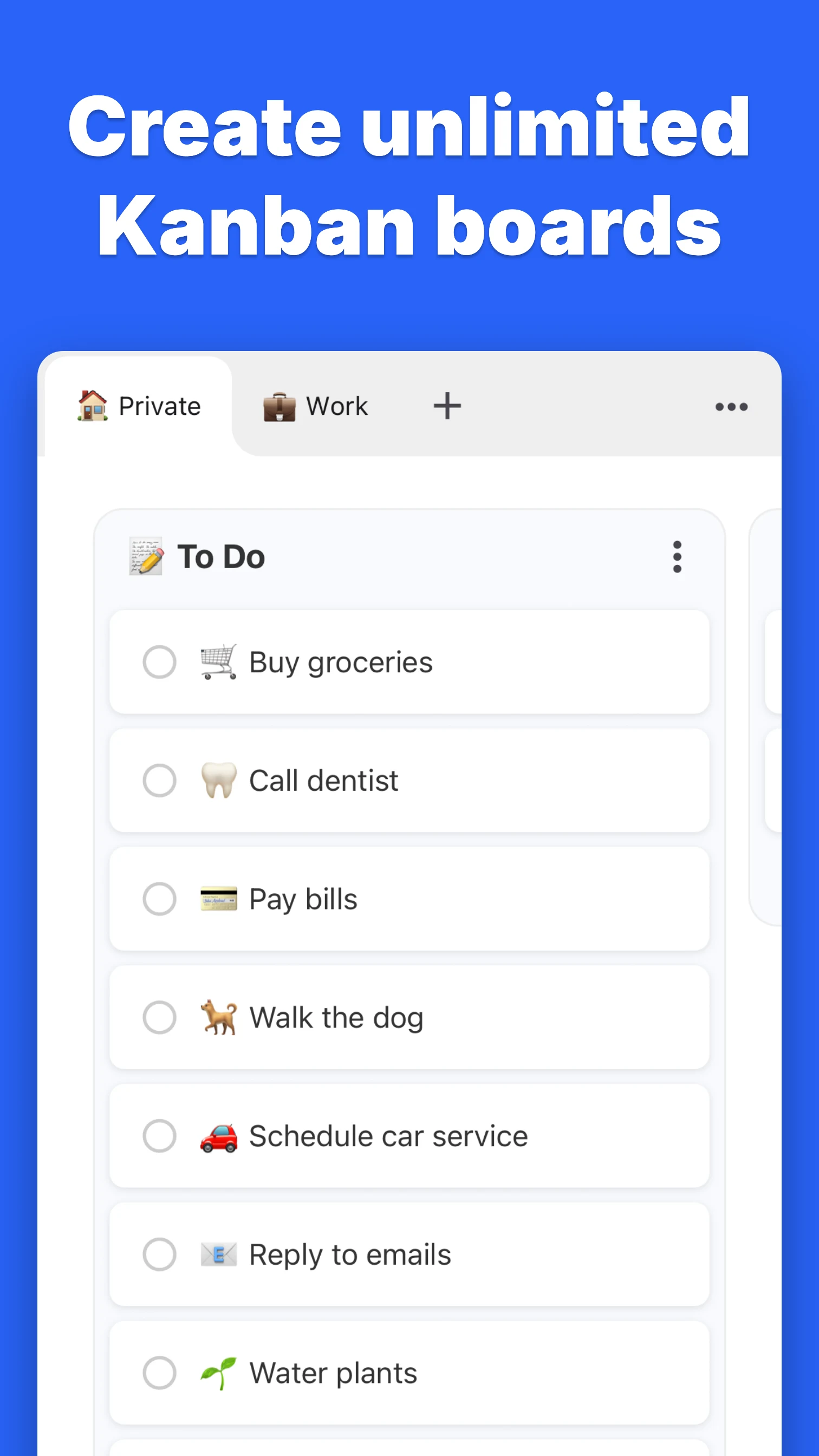 KanbanBoard - Organize tasks screenshot