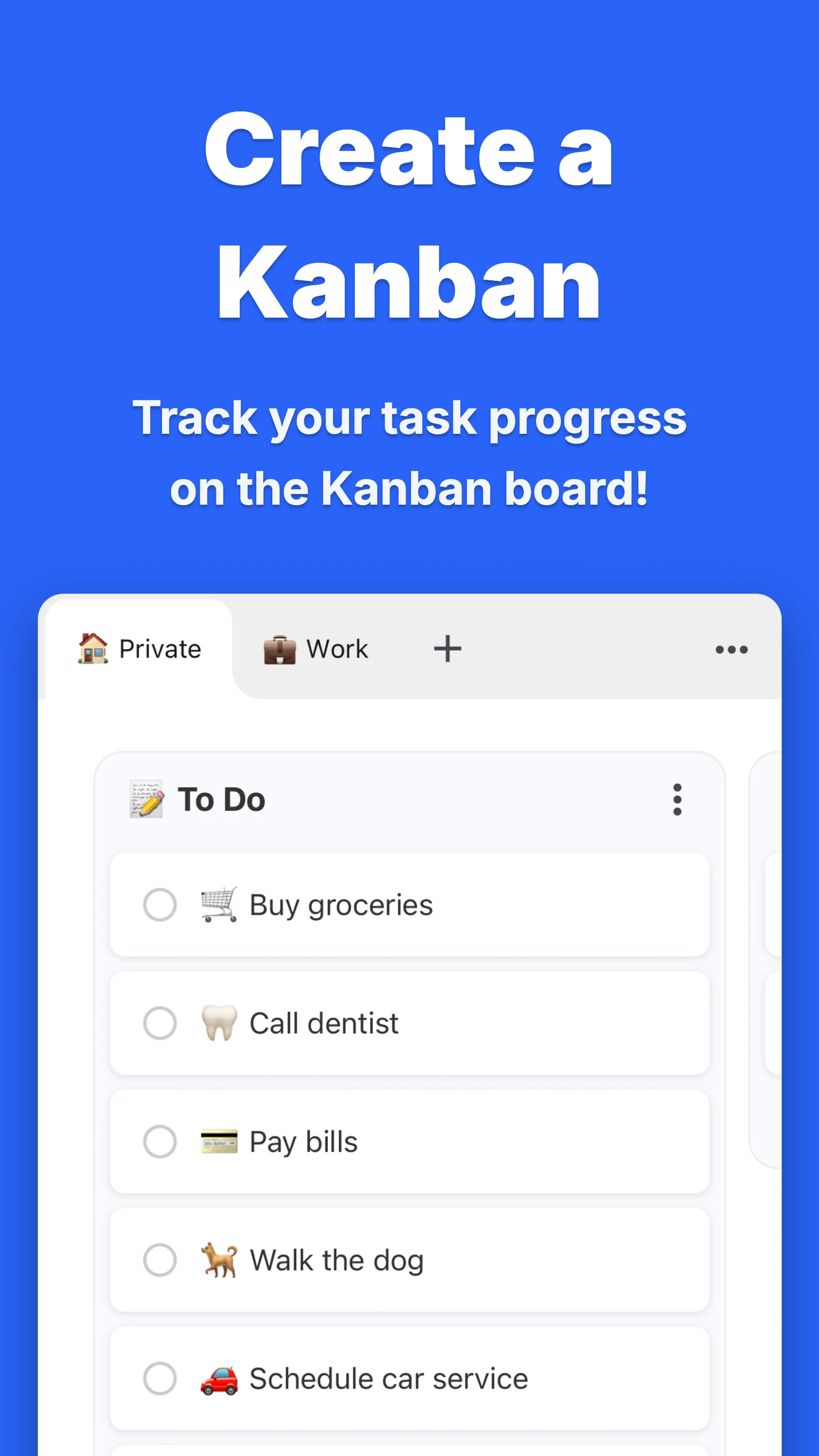 KanbanBoard - Organize tasks screenshot